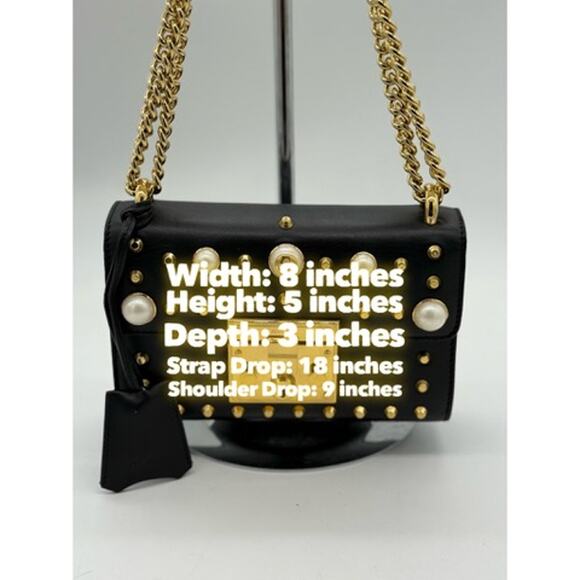 Gucci Calfskin Studded Small Padlock Pearl Shoulder Bag*Black*COA - Picture 15 of 15